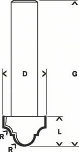 Bosch Standard W Kenar Biç Freze H Ucu 8*12,7*46mm 2608628398