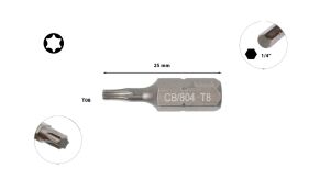 Ceta Form T8 x 25 mm Torx Bits Uç CB/804