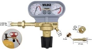 Yıldız 5341S 0-10 Bar Argon Basınç Düşürücü Saat