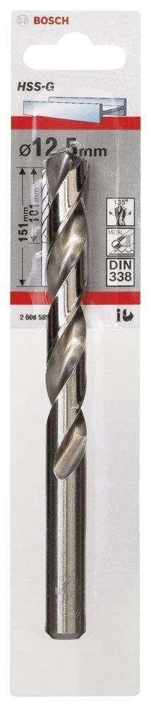 Bosch HSS-G 12,5 mm 1'li Taşlanmış Metal Matkap Ucu 2608585941