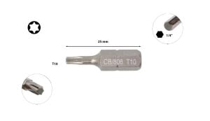 Ceta Form T10 x 25 mm Torx Bits Uç CB/806