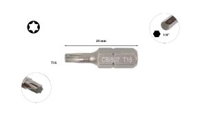 Ceta Form T15 x 25 mm Torx Bits Uç CB/807