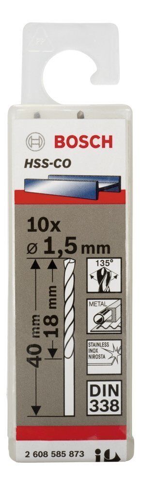 Bosch HSS-Co 1,5 mm 10'lu Kobaltlı Matkap ucu 2608585873