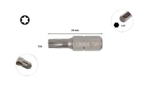 Ceta Form T25 x 25 mm Torx Bits Uç CB/809