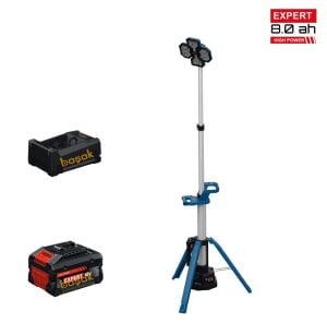 Bosch GLT 18V-5000 1X8 Ah Expert Akülü Kule Tip Şantiye Projektörü 5000 lm