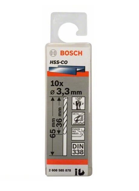 Bosch HSS 3,3x65 mm Kobaltlı Matkap ucu  10'lu Paket 2608585878