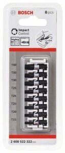 Bosch Impact 8'li Torxs Bits Uç Takımı T15-T40 25mm 2608522322