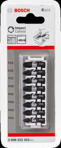 Bosch Impact 8'li Yıldız Bits Uç PH1-PH3 PZ2-PZ3 25 mm 2608522323