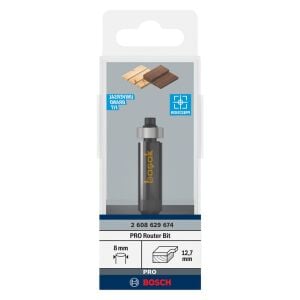 Bosch PRO 8 mm Düz Freze Ucu 12,7 mm Ahşap Router Bit 2608629674