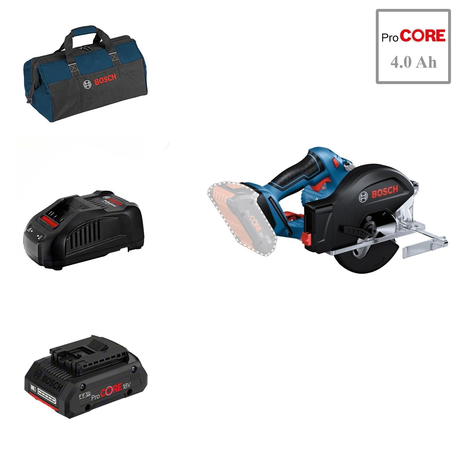 Bosch GKM 18V-50 1X4 Ah Procore Akülü Daire Testere Bez Çantalı