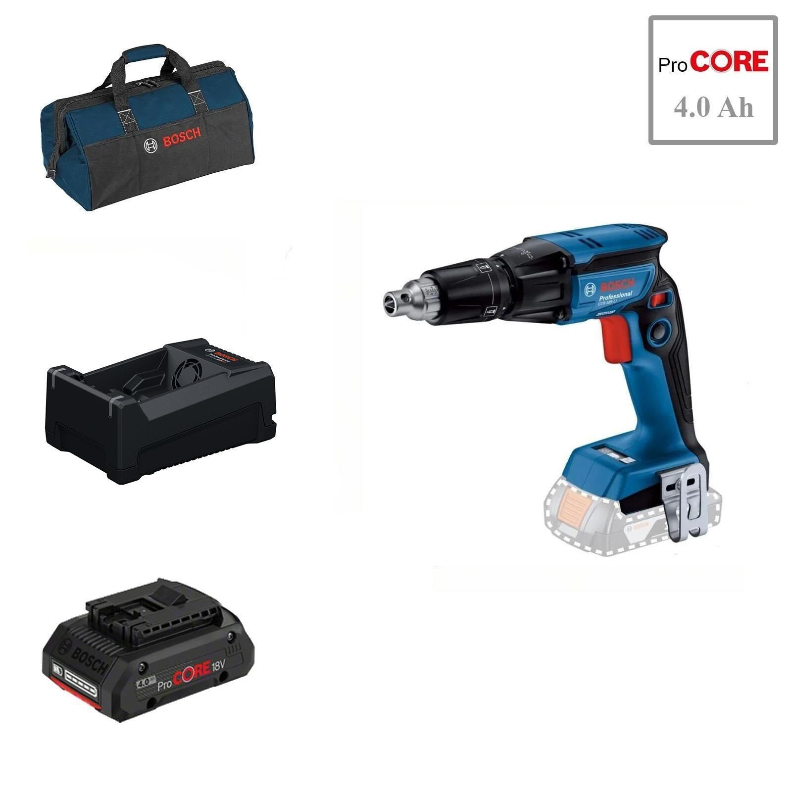 Bosch GTB 185-LI 1x4 Ah Procore Akülü Alçıpan Vidalama Bez Çantalı