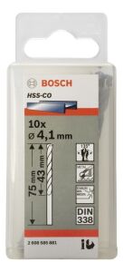 Bosch HSS 4,1*75 mm Kobaltlı Matkap Ucu 10'lu Paket 2608585881