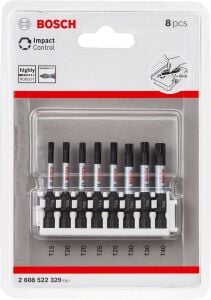 Bosch Impact T15-T40 50 mm 8'li Torx Bits Uç Seti 2608522329