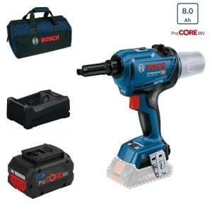Bosch GRG 18V-16 Tek Akülü Perçin Makinası 8 Amper Bez Çantalı