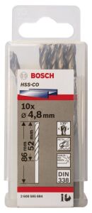 Bosch HSS 4,8x86 mm Kobaltlı Matkap Ucu 10'lu Paket 2608585884