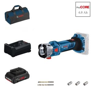 Bosch GCU 18V-30 1x4 Ah ProCORE Akülü Freze / Kuru Levha Kesme Makinesi Bez Çantalı