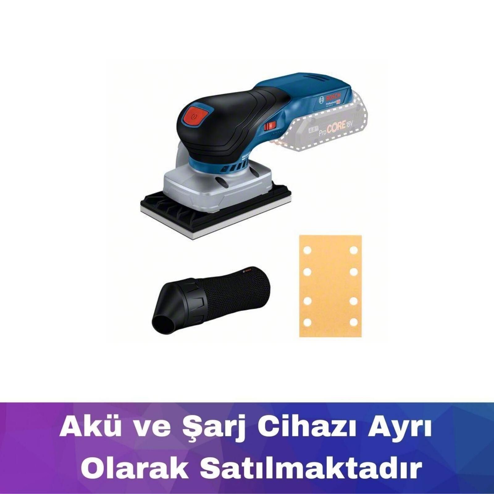 Bosch GSS 18V-13 Akülü Titreşimli Zımpara Makinesi (Akü ve Şarj Yoktur) 06019L0100