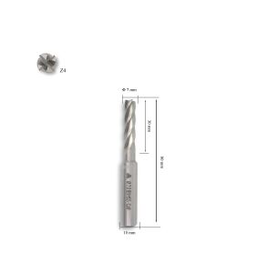 MTE 7 mm Uzun Parmak Freze Hss-Co8 DIN 844/B-N
