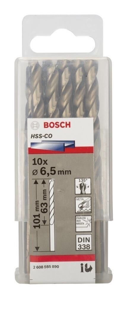 Bosch HSS-C0 6,5 mm 10'lu Kobaltlı Matkap Ucu 2608585890