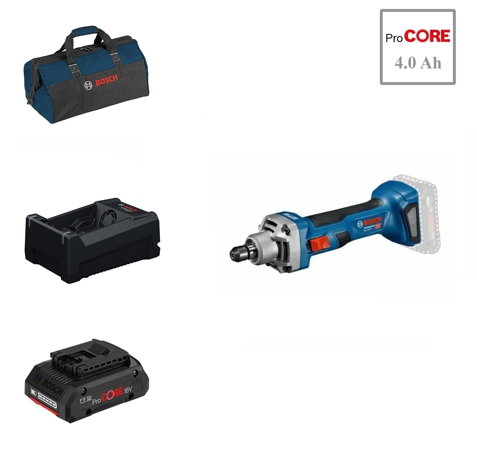 Bosch GGS 18V-20 1x4 Ah ProCORE Akülü Kalıpçı Taşlama Bez Çantalı
