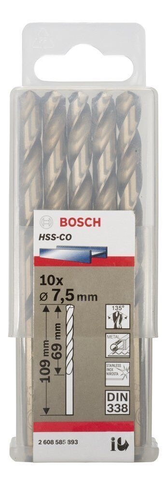 Bosch HSS-Co 7,5 mm 10'lu Kobaltlı Matkap Ucu 2608585893