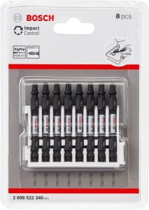 Bosch Impact T25 65 mm Çift Taraflı 8'li Torx Bits UÇ 2608522340