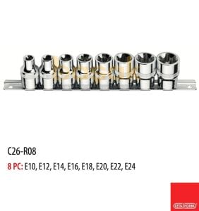 Ceta Form C26-R08 8 Parça 1/2’’ Dış TORX Lokma Anahtar Takımı