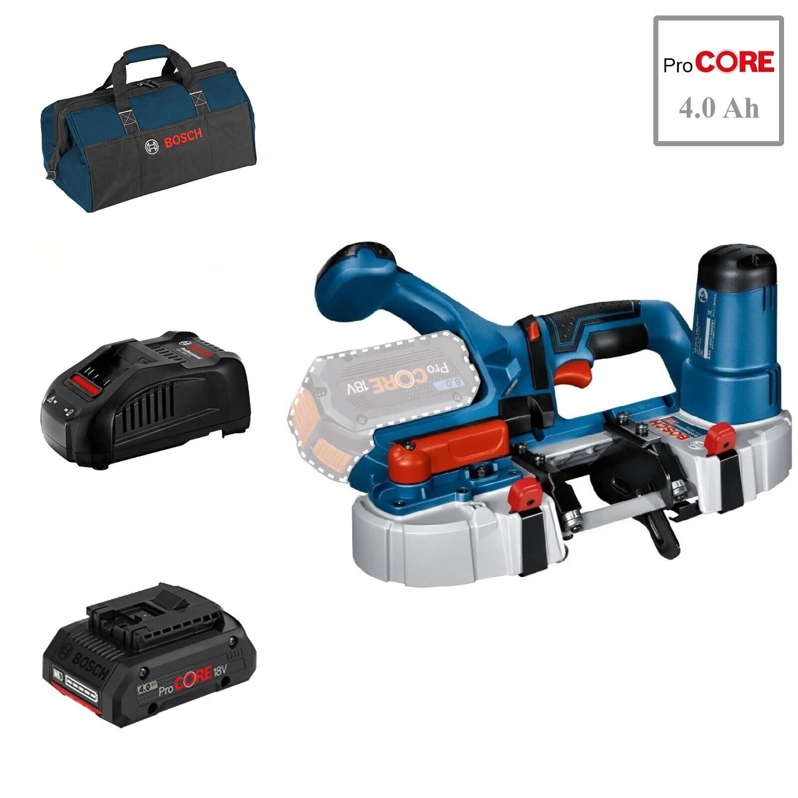 Bosch GCB 18V-63 1x4 Ah ProCore Akülü Bant Testere Makinesi Bez Çantalı