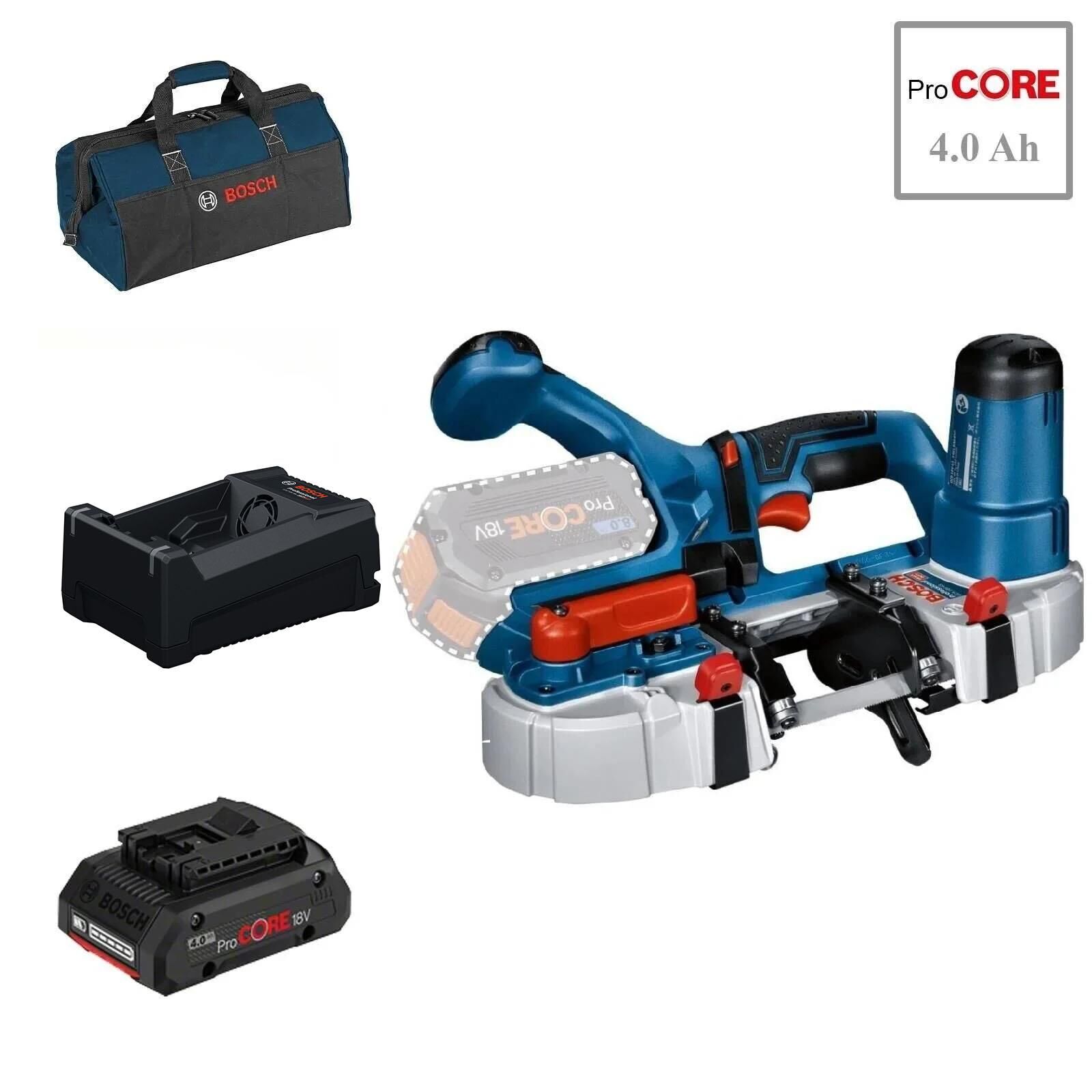 Bosch GCB 18V-63 1x4 Ah ProCore Akülü Bant Testere Makinesi Bez Çantalı