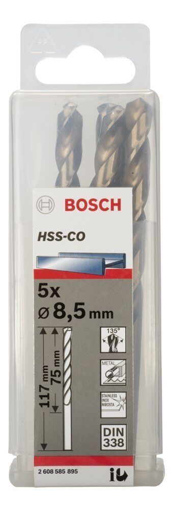 Bosch HSS-Co 8,5 mm 5'li Kobaltlı Matkap Ucu 2608585895