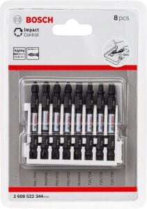 Bosch Impact Torx-Yıldız-Düz Çift Taraflı 8'li Bits Uç Seti 2608522344