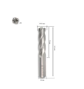 MTE 20 mm Uzun Parmak Freze Hss-Co8 DIN 844/B-N