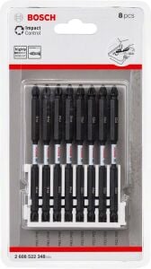 Bosch Impact PH2-PZ2 110 mm Çift Taraflı 8'li Bits Set 2608522348