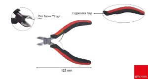 Ceta Form Elektronikçi Yan Keski 125 mm Sıfır Kesim H20-125FL