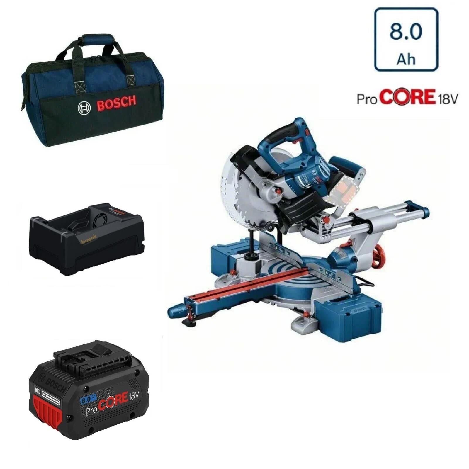 Bosch GCM 18V-216 D Tek Akülü Gönye Kesme Makinesi 8 Amper Bez Çantalı