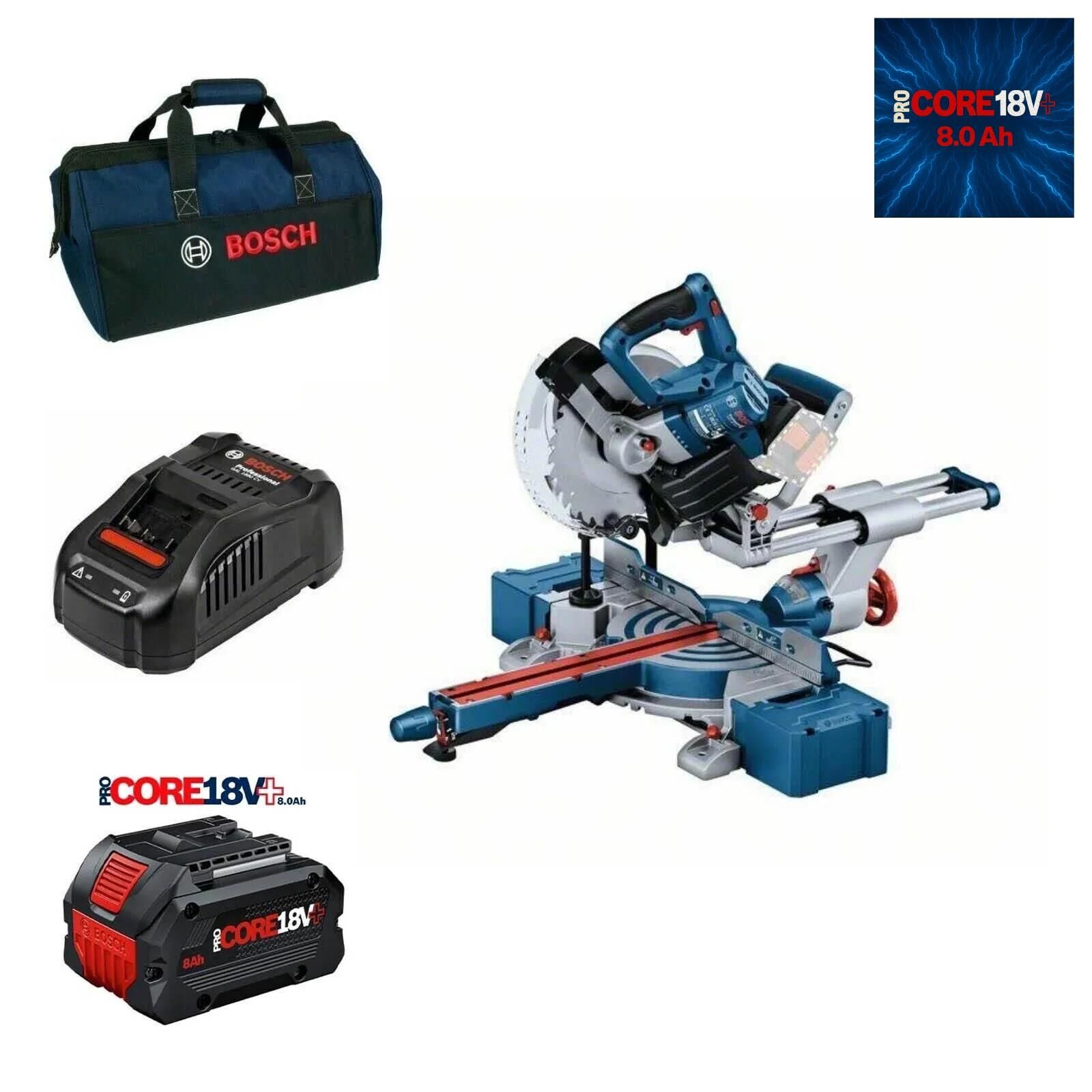 Bosch GCM 18V-216 D Tek Akülü Gönye Kesme Makinesi 8 Amper Bez Çantalı