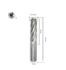 MTE 25 mm Uzun Parmak Freze Hss-Co5 DIN 844/B-N