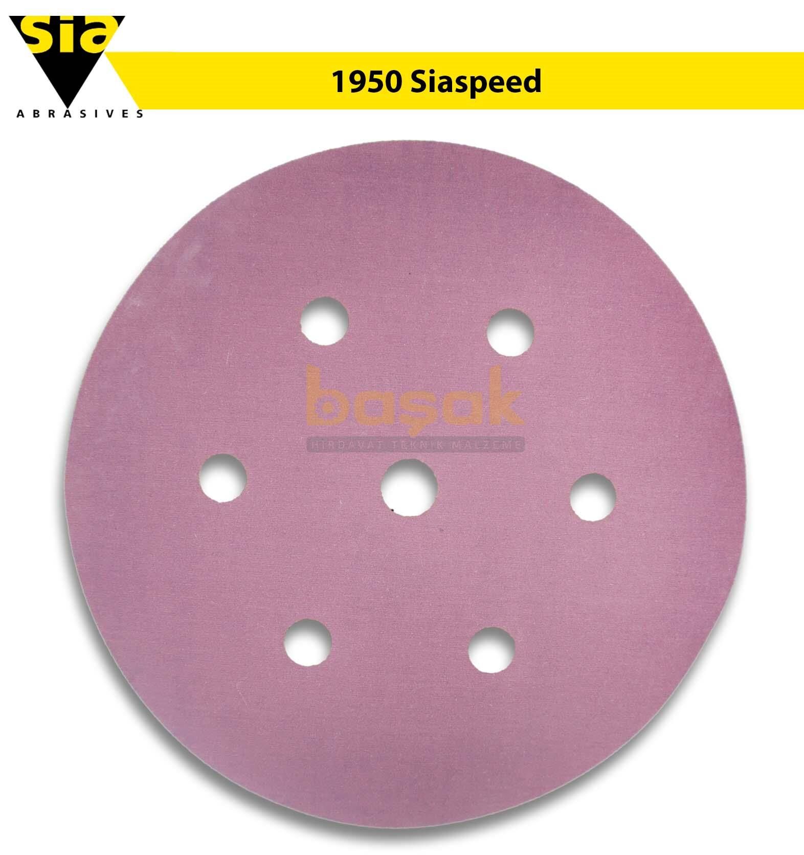 Sia 1950 Siaspeed 150 mm 1500 Kum 7 Delikli Cırtlı Zımpara Kağıdı 50'li