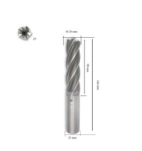 MTE 26 mm Uzun Parmak Freze Hss-Co5 DIN 844/B-N