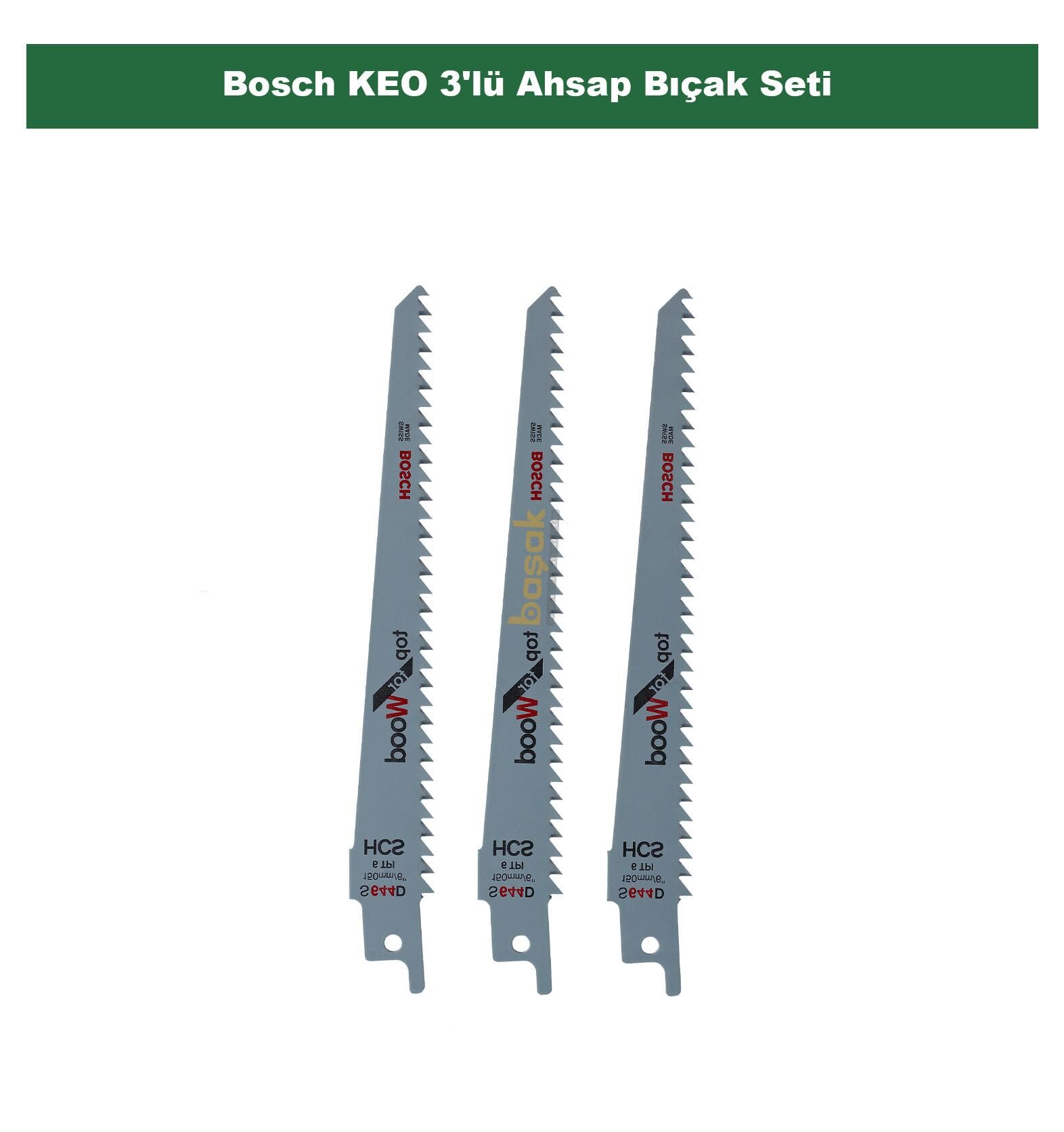 Bosch KEO 3'lü Ahsap bıçak seti F016800303