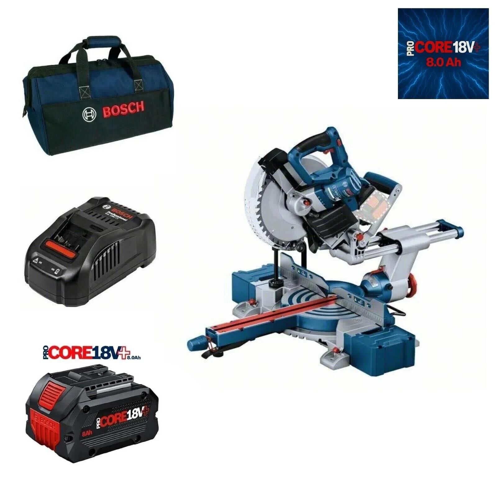 Bosch GCM 18V-254 D 1x8 Ah Procore 18V+ Akülü Gönye Kesme Bez Çantalı