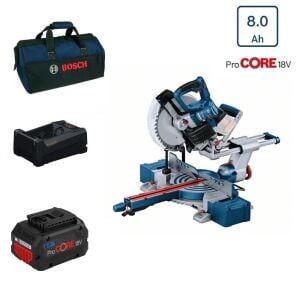 Bosch GCM 18V-254 D 1x8 Ah Procore 18V Akülü Gönye Kesme Bez Çantalı
