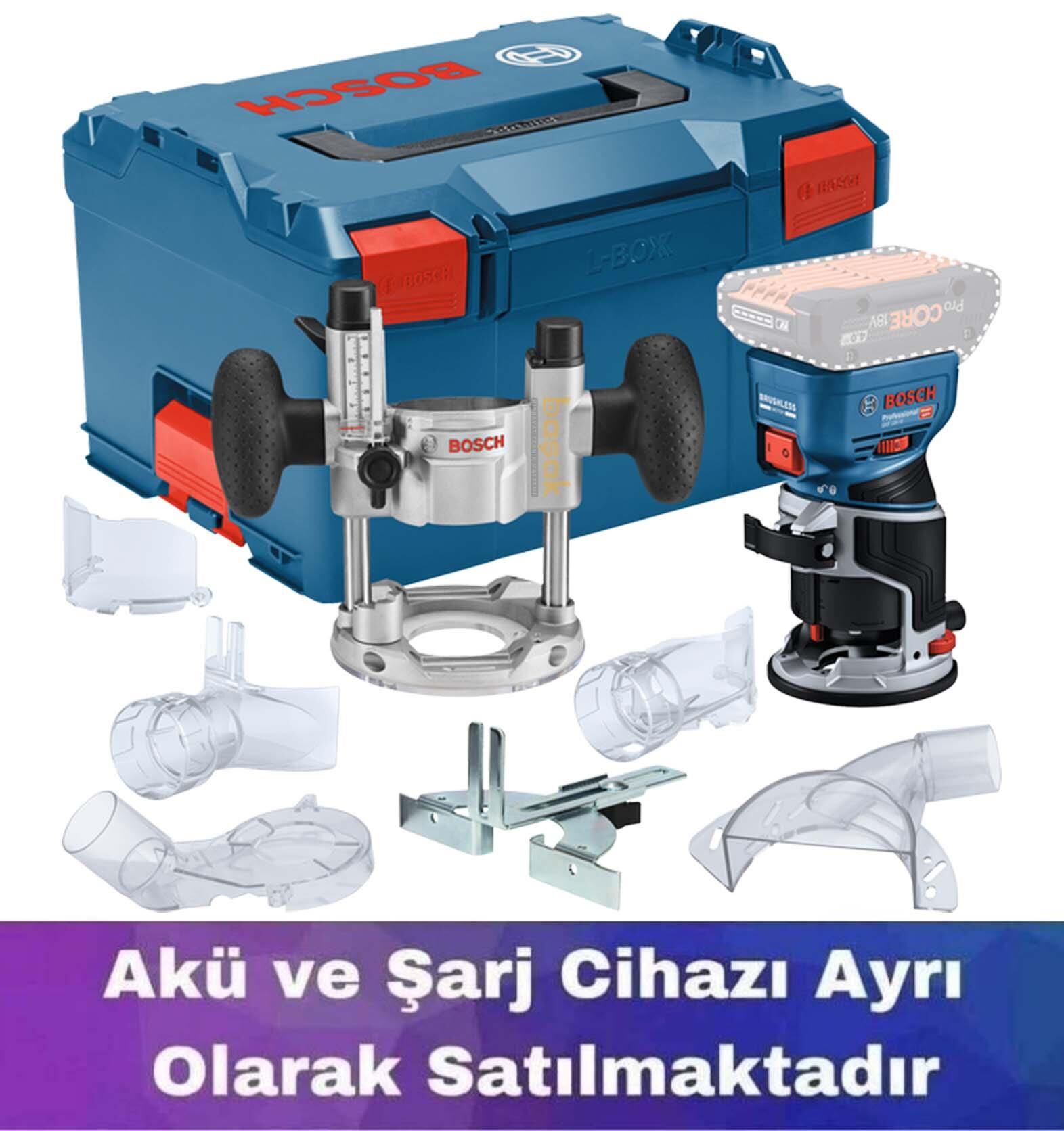 Bosch GKF 18V-8 + TE 600  Akülü Dik Freze L-Boxx (Solo) 06016C2003