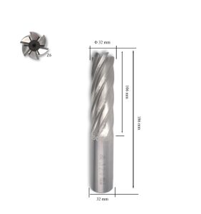 MTE 32 mm Uzun Parmak Freze Hss-Co5 DIN 844/B-N