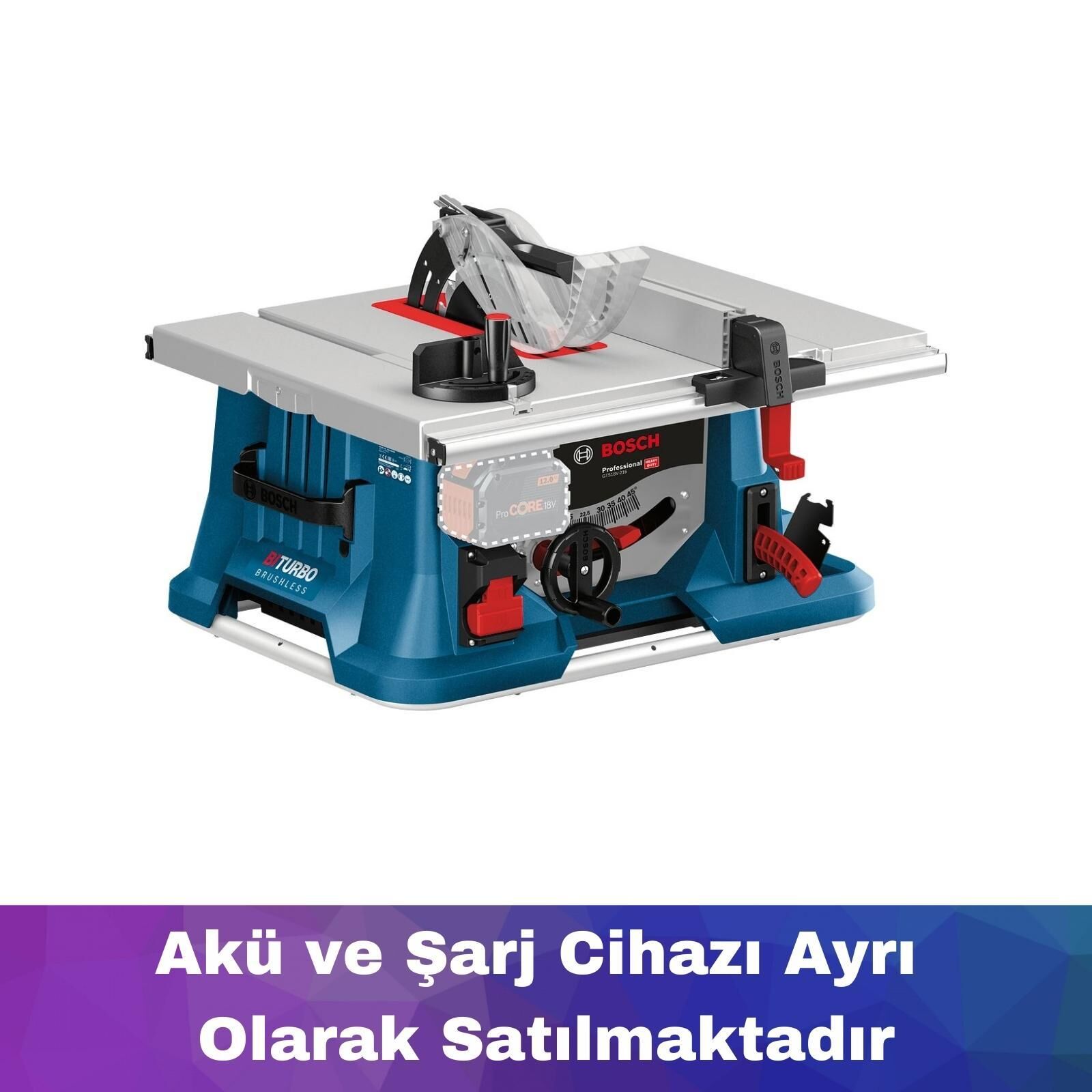 Bosch GTS 18V-216 Akülü Üstten Tablalı Tezgah Testere (Solo) 0601B44000