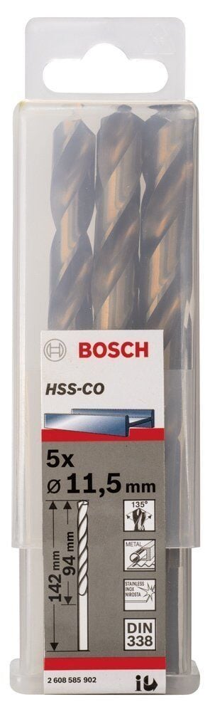 Bosch HSS-Co 11,5 mm 5'li Kobaltlı Matkap Ucu 2608585902