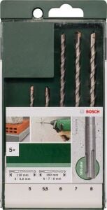 Bosch SDS Plus Matkap Ucu Seti 5'li 5-5,5x110 6-7-8x160 mm 2609255542