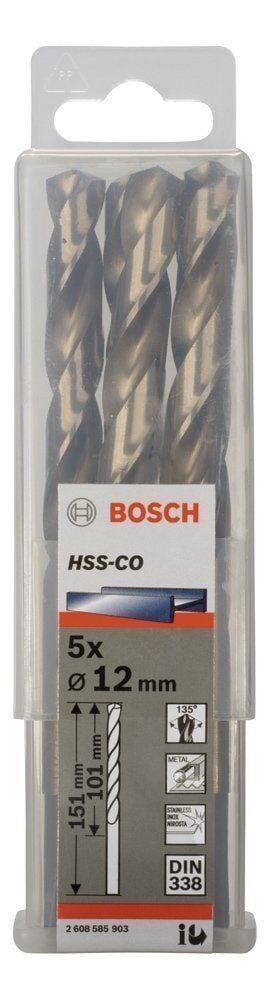 Bosch HSS-Co 12 mm 5'li Kobaltlı Matkap Ucu 2608585903