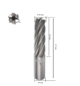 MTE 40 mm Uzun Parmak Freze Hss-Co5 DIN 844/B-N