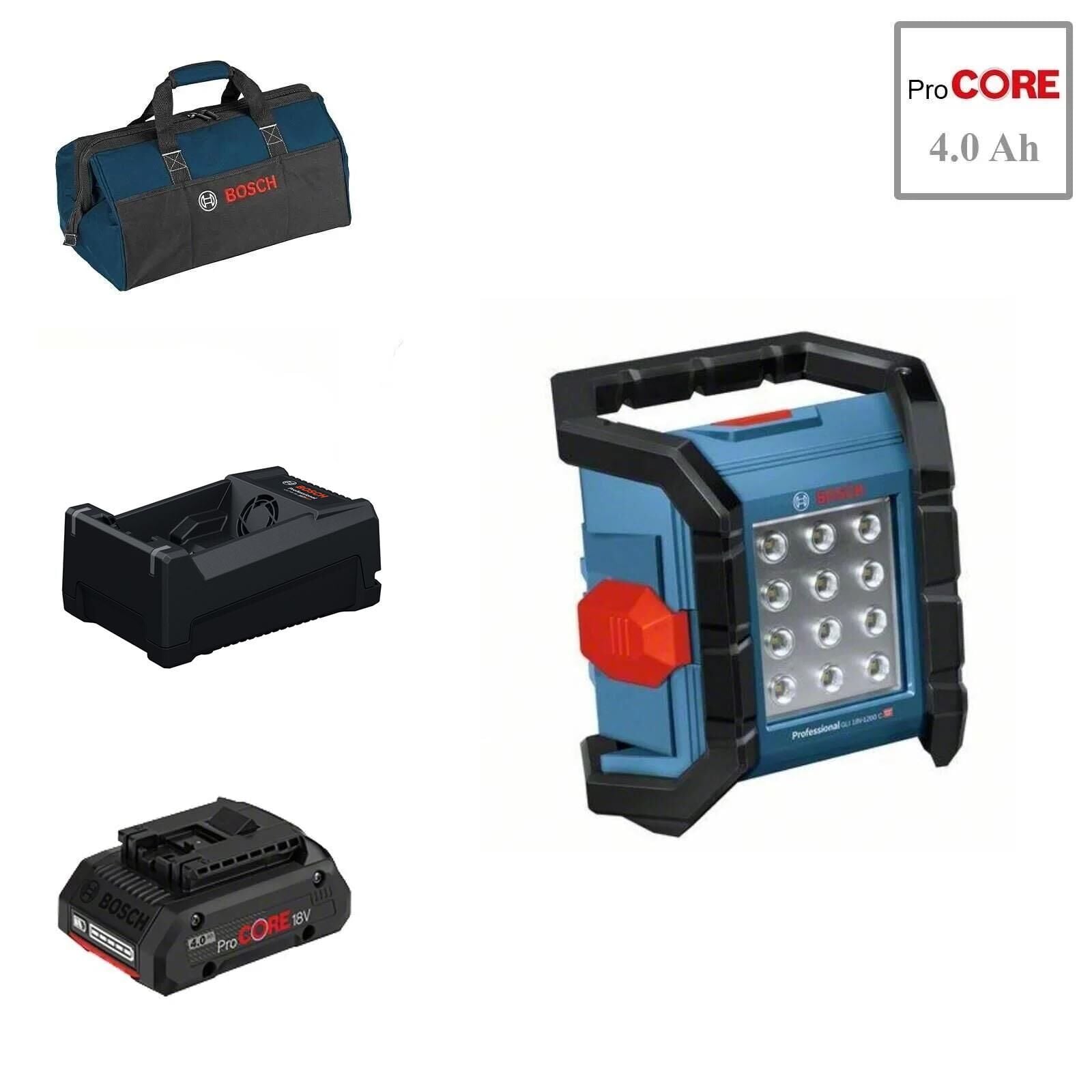Bosch GLI 18V-1200 C 1x4 Ah ProCORE Akülü Projektör Bez Çantalı